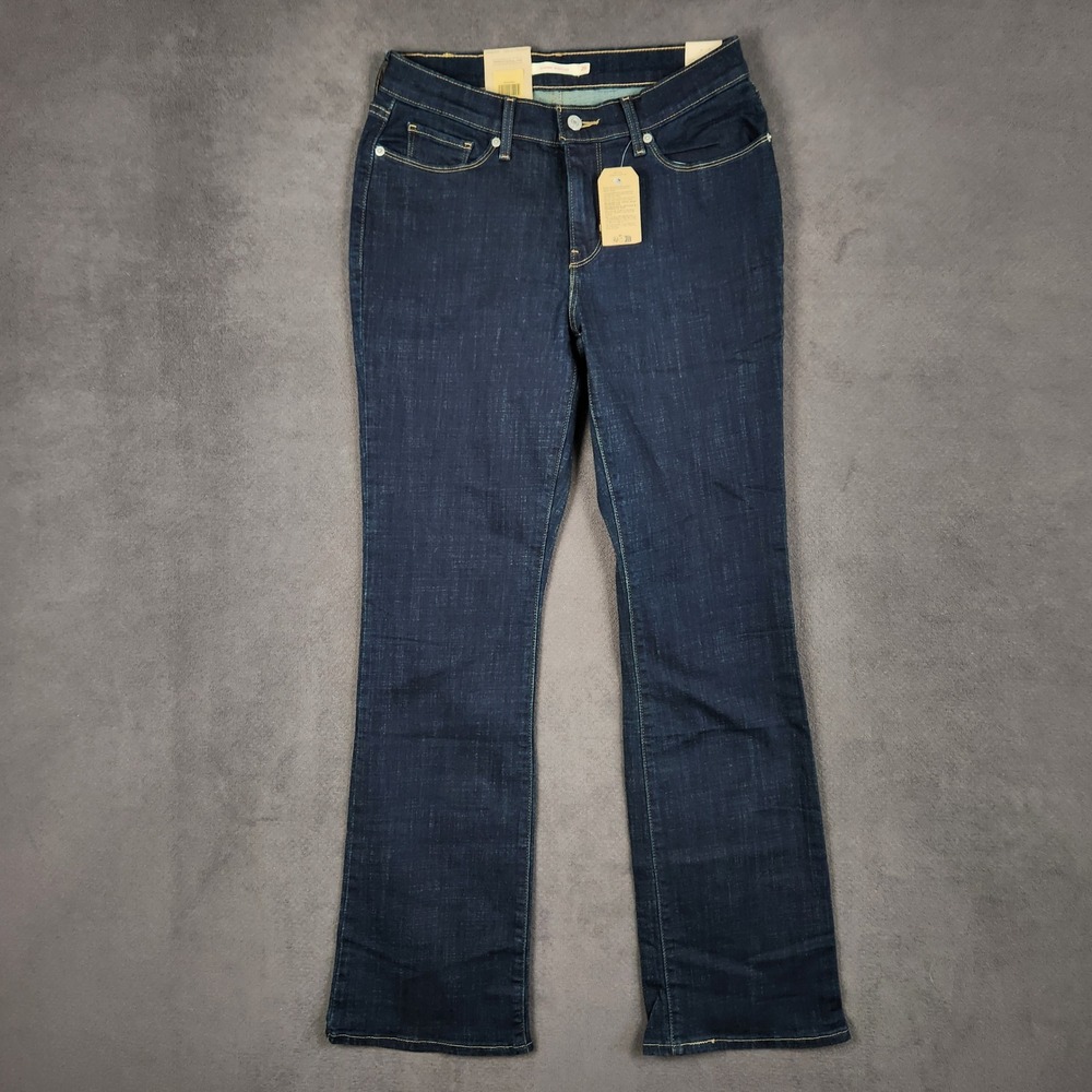 Levis‎ Classic Bootcut Jeans Womens 8 M 29x32 Dark Wash Island Rinse Blue NEW